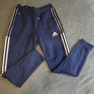Adidas Navy Joggers with White Accents